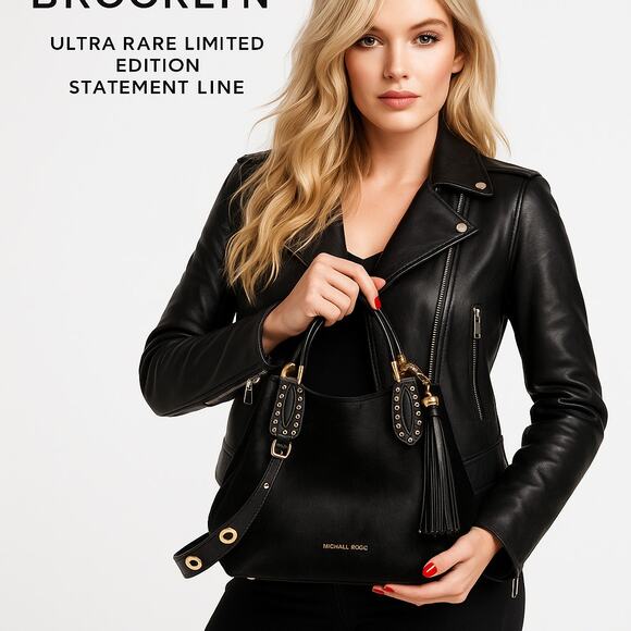 Michael Kors Brooklyn Calf Hair & Leather Gold Hardware *RARE* Statement Bag - Picture 11 of 12